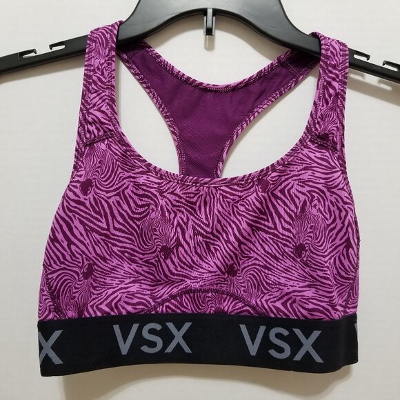 Victoria's Secret bra Small VSX The Player racerback workout gym sports zebra - Picture 1 of 8